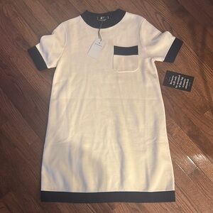 Tuckernuck Cream and Navy Contrast Dress. NWT SMALL